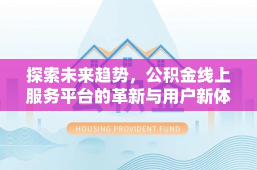 鹤壁探索未来趋势，公积金线上服务平台的革新与用户新体验